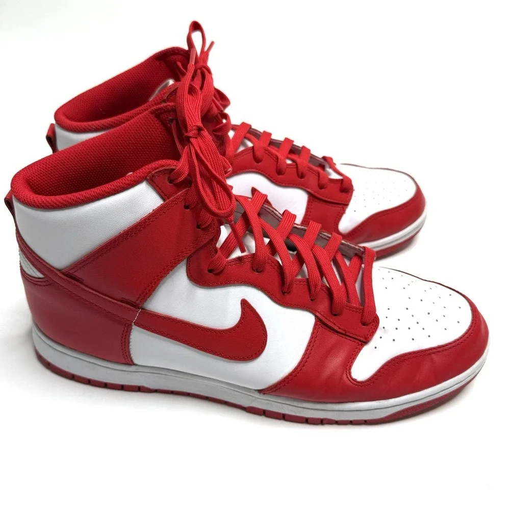 Nike Dunk High University Red White Men's Sneakers DD1399-106 Retro Size 14 Shoe